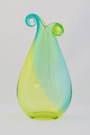 Large Turquiose and Lime Green Curly Vase